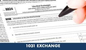 1031 Exchange Text with image of paperwork being signed
