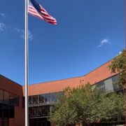 Front of TitleQuest Viking Building on Lynnhaven with Flag